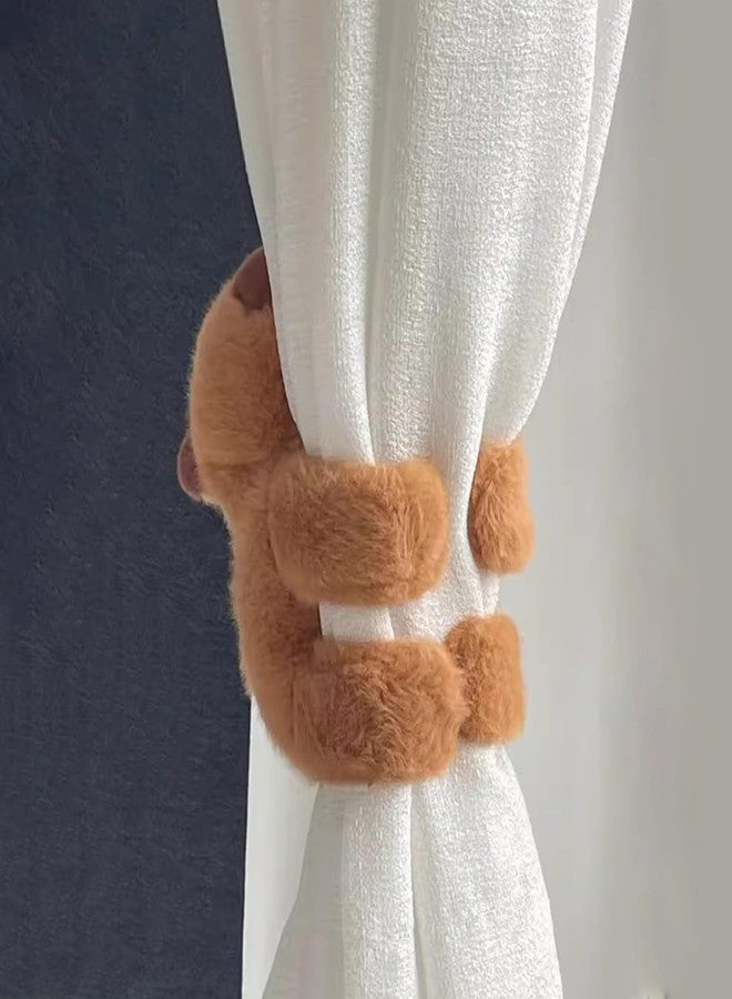 EHERDM 2Pcs Capybara Curtain Buckles Cute Animal Curtain Tiebacks Plush Cotton Curtain Straps Decorative Curtain Drapery Holdbacks Curtain String for Nursery Room Living Room Bedroom Window Decor - Image 5